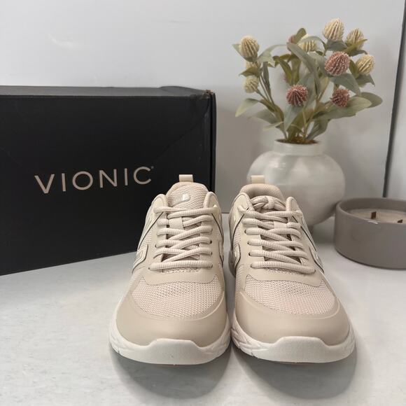 Vionic Miles II Lace Up Comfort Sneaker Cream I3509S1101 Women's US 6M NWB - Picture 2 of 10